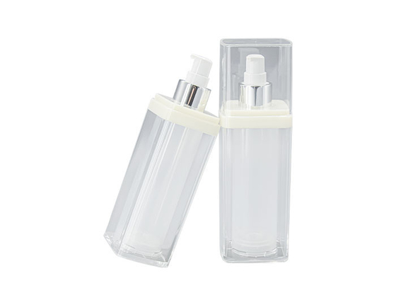 Acrylic Airless Bottle 100ml Square For Skin Care Cream