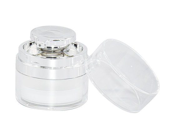 Electroplating Acrylic Airless Pump Cream Jar 15 / 30 / 50 / 70g