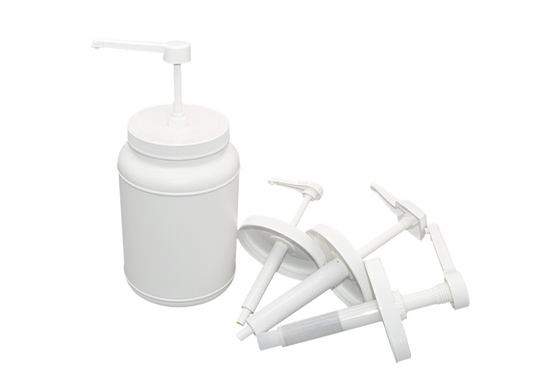 Food Grade Sauce Dispenser Pump With 3000ml Round White PE Large Container