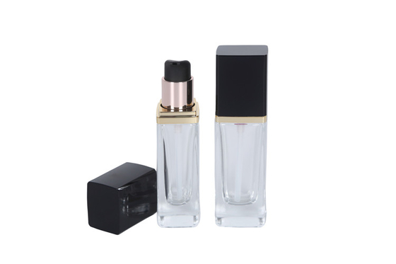 20ml Square Glass Cosmetic Pump Bottle Foundation Primer Makeup Base