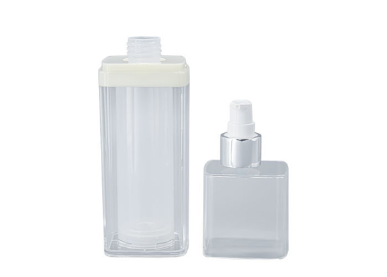 Acrylic Airless Bottle 100ml Square For Skin Care Cream