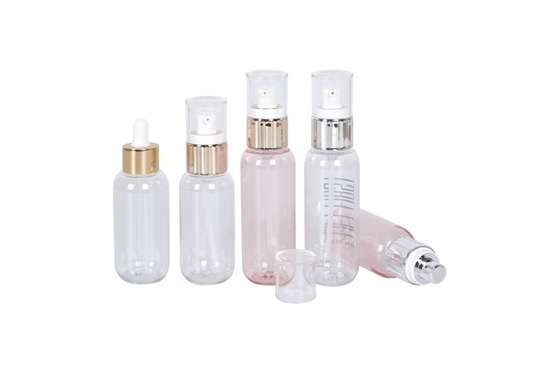 High Quality 100ml 120ml PET Dropper Serum Bottle 15g 50g Acrylic Face Cream Jar Cosmetic Skincare Packaging Set